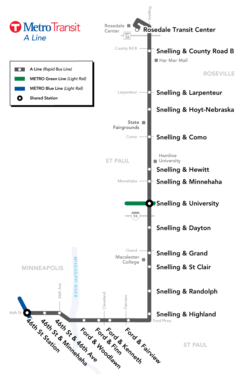 A Line Bus Route